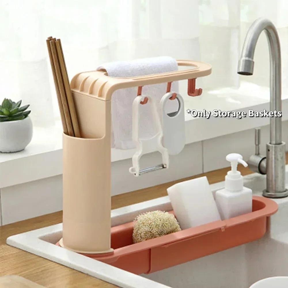 Kitchen Gadgets Rack Storage - 텔레스코픽 싱크대 수납 랙 다기능 주방