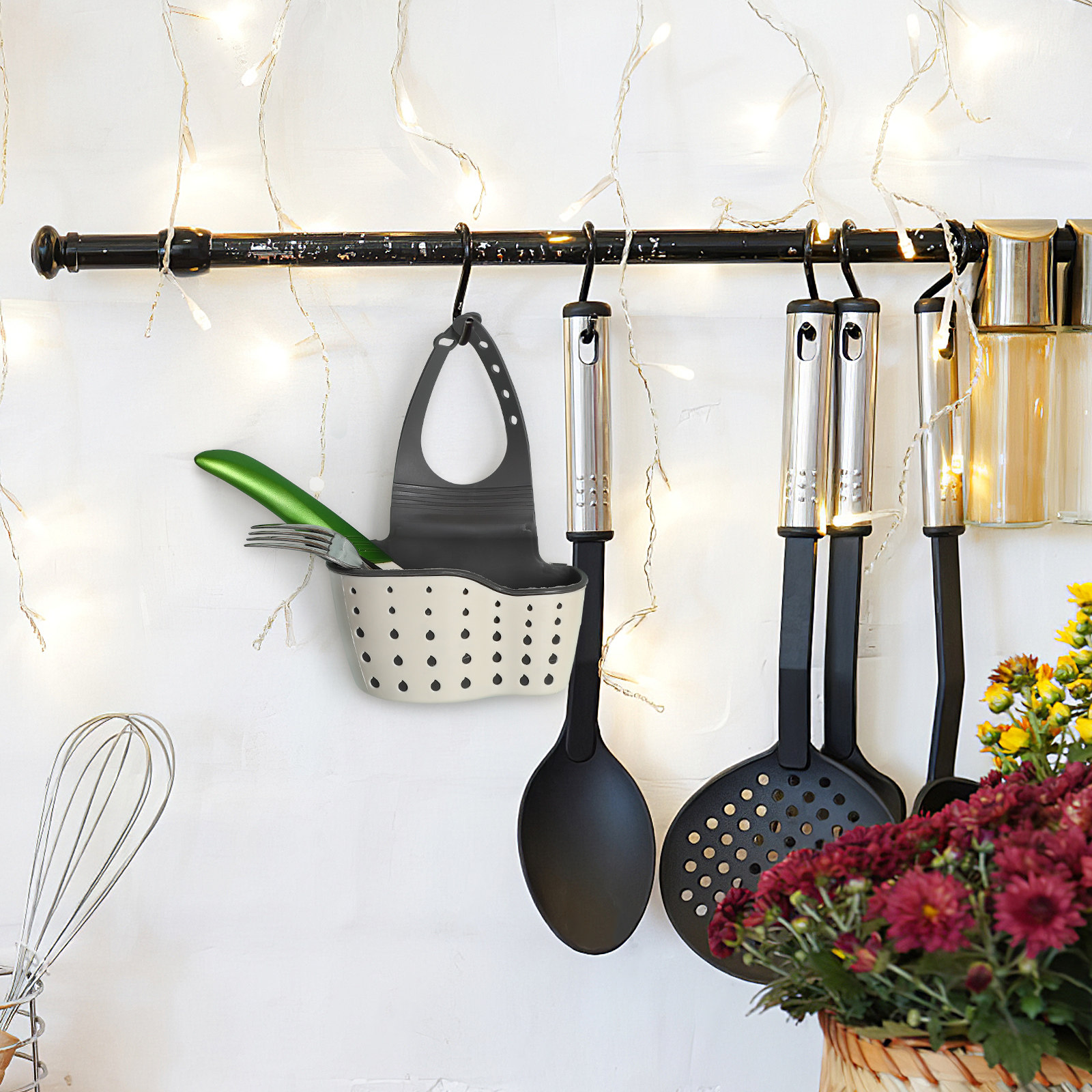 Kitchen Gadgets Rack Storage - 조절 가능한 주방 싱크대 바구니 걸이형
