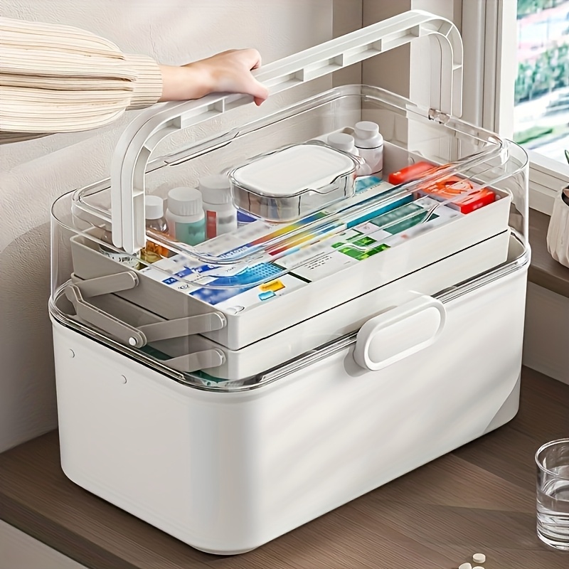 Kitchen Gadgets Cabinet - 대용량 투명 뚜껑 약 보관함/배급함 -