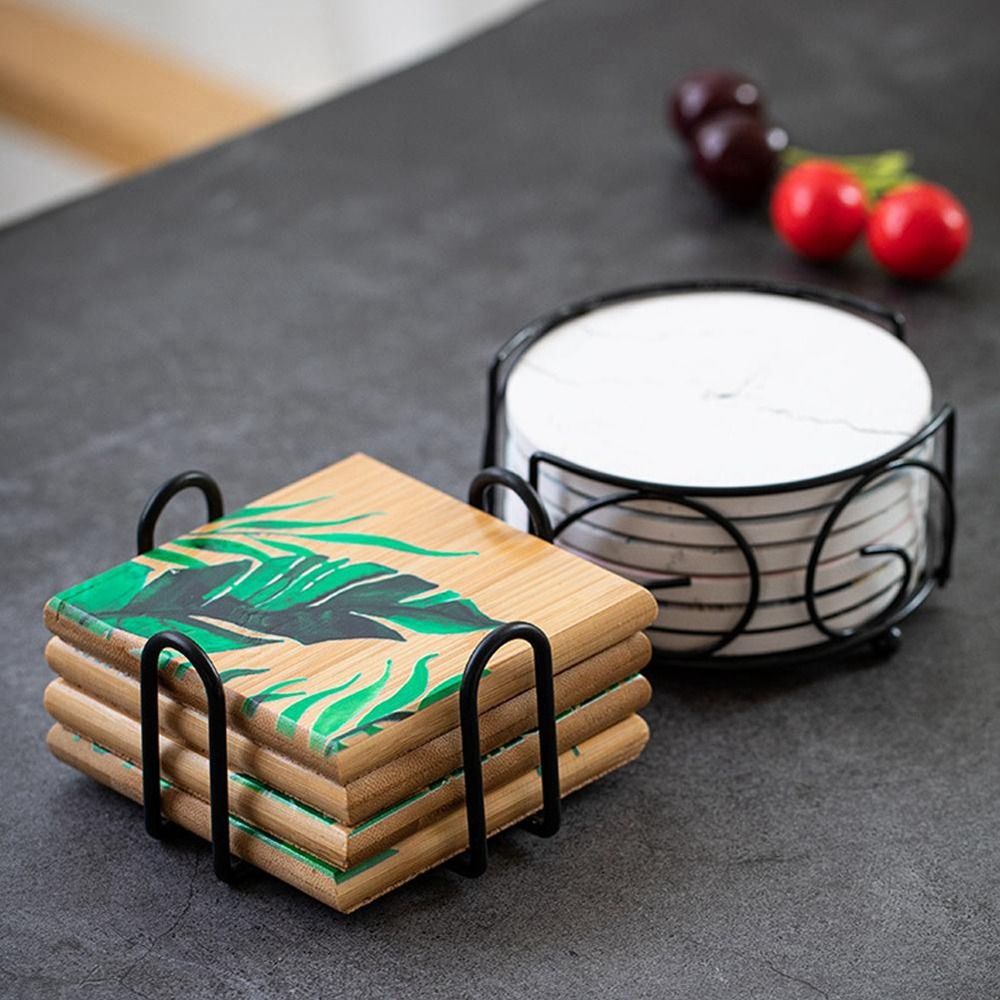 Kitchen Gadgets Rack Storage - 원형 및 사각형 컵받침 정리대 주방용품