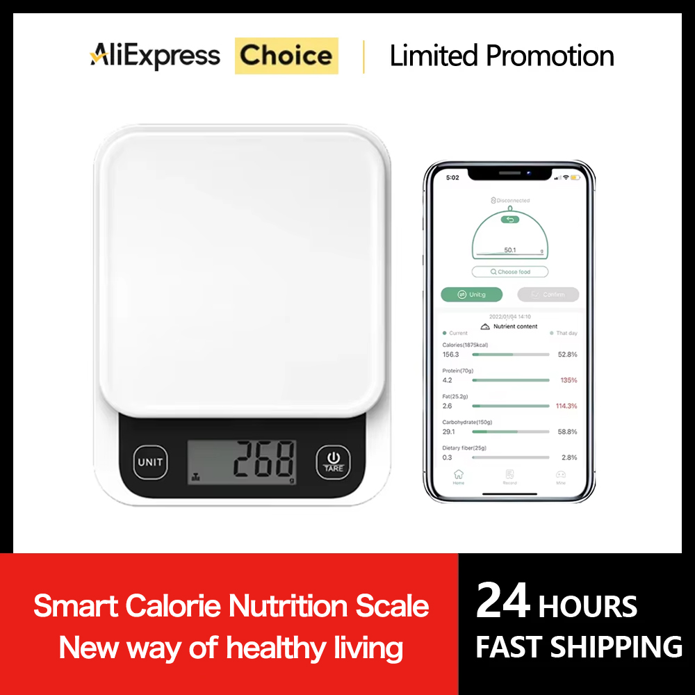 Digital Kitchen Scale - 5kg/0.1g/1g 스마트 주방 저울 영양 저울