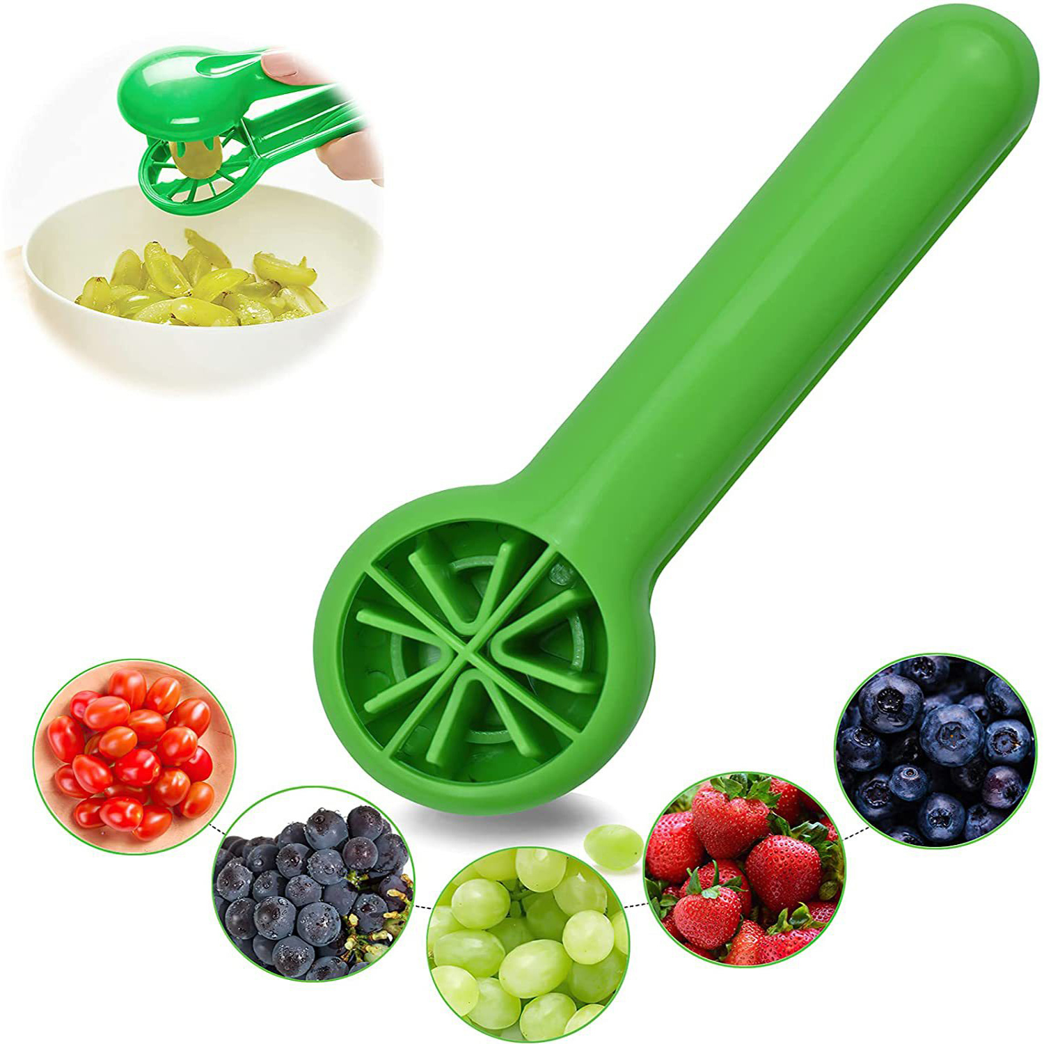 포도 커터, 토마토 체리 딸기 커터 그린 다기능 과일  - Kitchen Gadgets Green 리뷰 및 가격