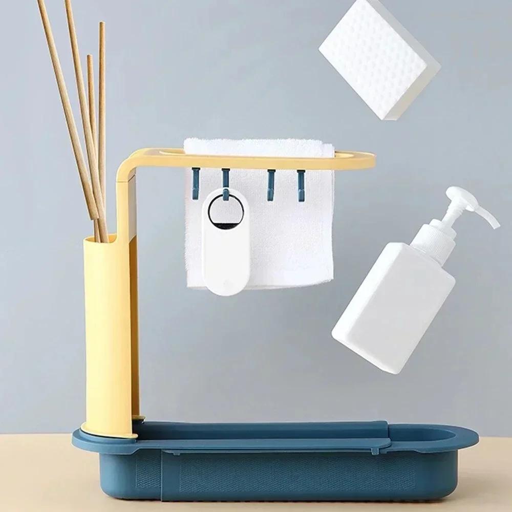 텔레스코픽 싱크대 수납 랙 다기능 주방 정리대 스펀지  - Kitchen Gadgets Rack Storage 리뷰 및 가격