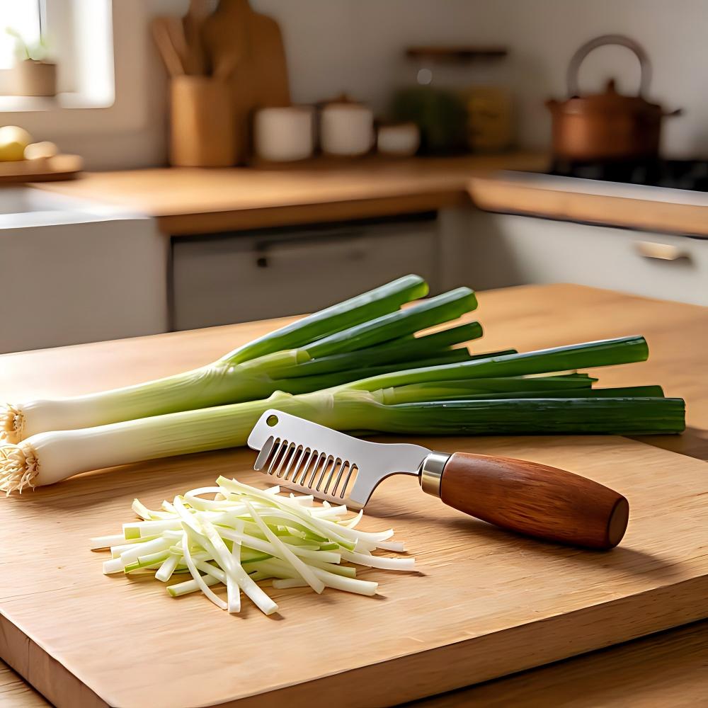 스테인리스 스틸 녹색 양파 슬라이서 나이프 나무 손잡이 - Kitchen Gadgets Green 리뷰 및 가격