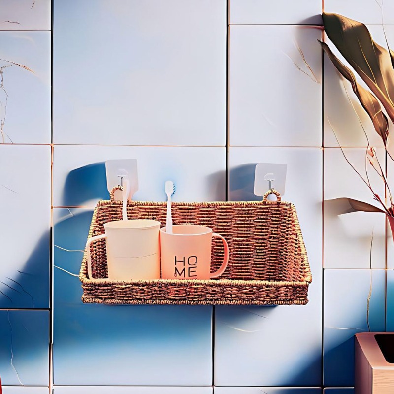 짠 라탄 걸이형 수납 바구니, 벽걸이형 햄퍼, 주방 가 - Kitchen Gadgets Rack Storage 리뷰 및 가격