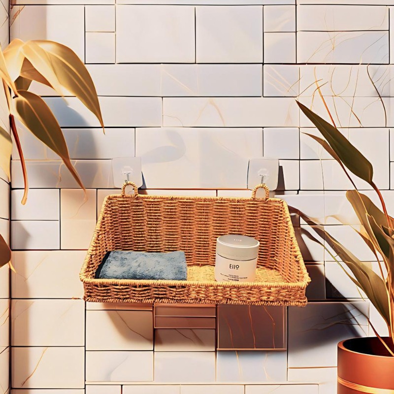 짠 라탄 걸이형 수납 바구니, 벽걸이형 햄퍼, 주방 가 - Kitchen Gadgets Rack Storage 리뷰 및 가격