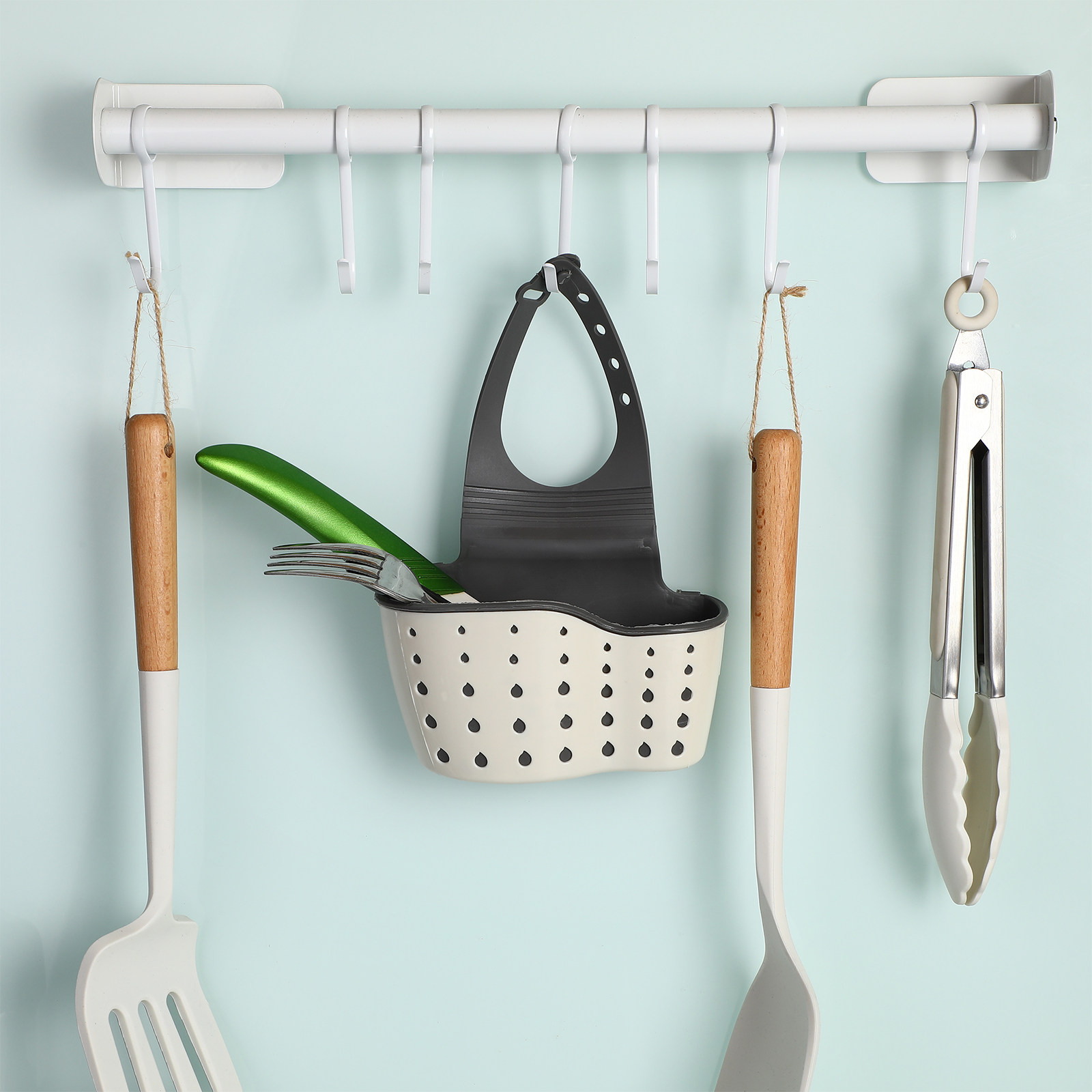조절 가능한 주방 싱크대 바구니 걸이형 수납함 두꺼운  - Kitchen Gadgets Rack Storage 리뷰 및 가격