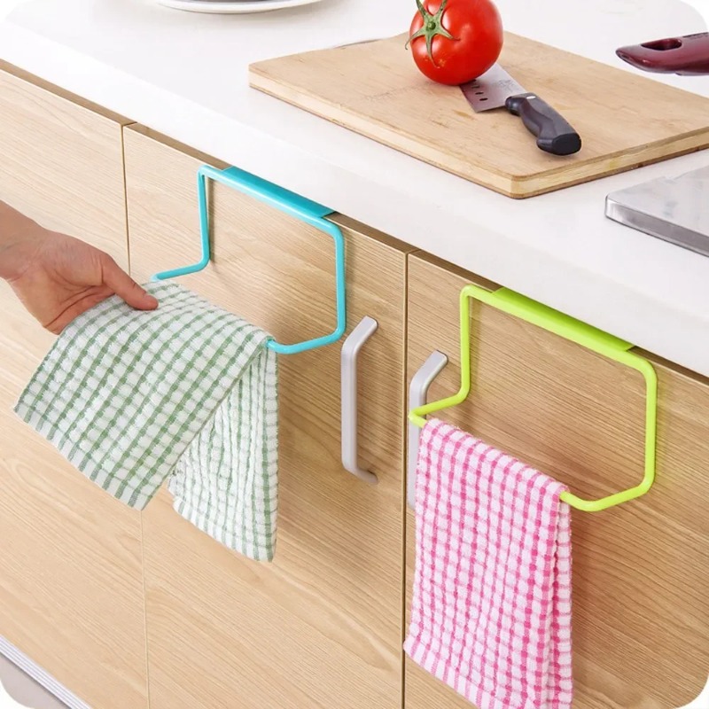 1PC 플라스틱 교수형 홀더 수건 걸이 다기능 찬장 캐 - Kitchen Gadgets Cabinet 리뷰 및 가격