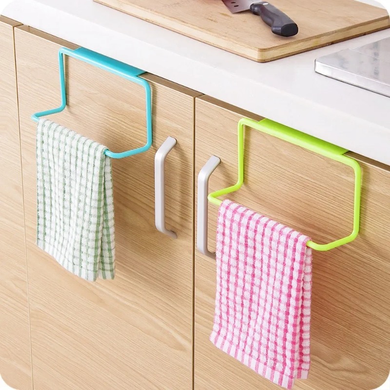 1PC 플라스틱 교수형 홀더 수건 걸이 다기능 찬장 캐 - Kitchen Gadgets Cabinet 리뷰 및 가격
