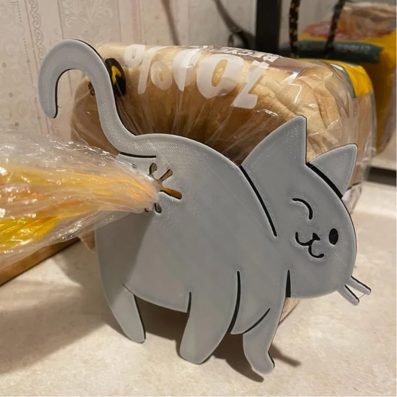 창의적인 3D 프린팅 고양이 엉덩이 모양 빵 가방 클립 - Kitchen Gadgets To 3D Print 리뷰 및 가격