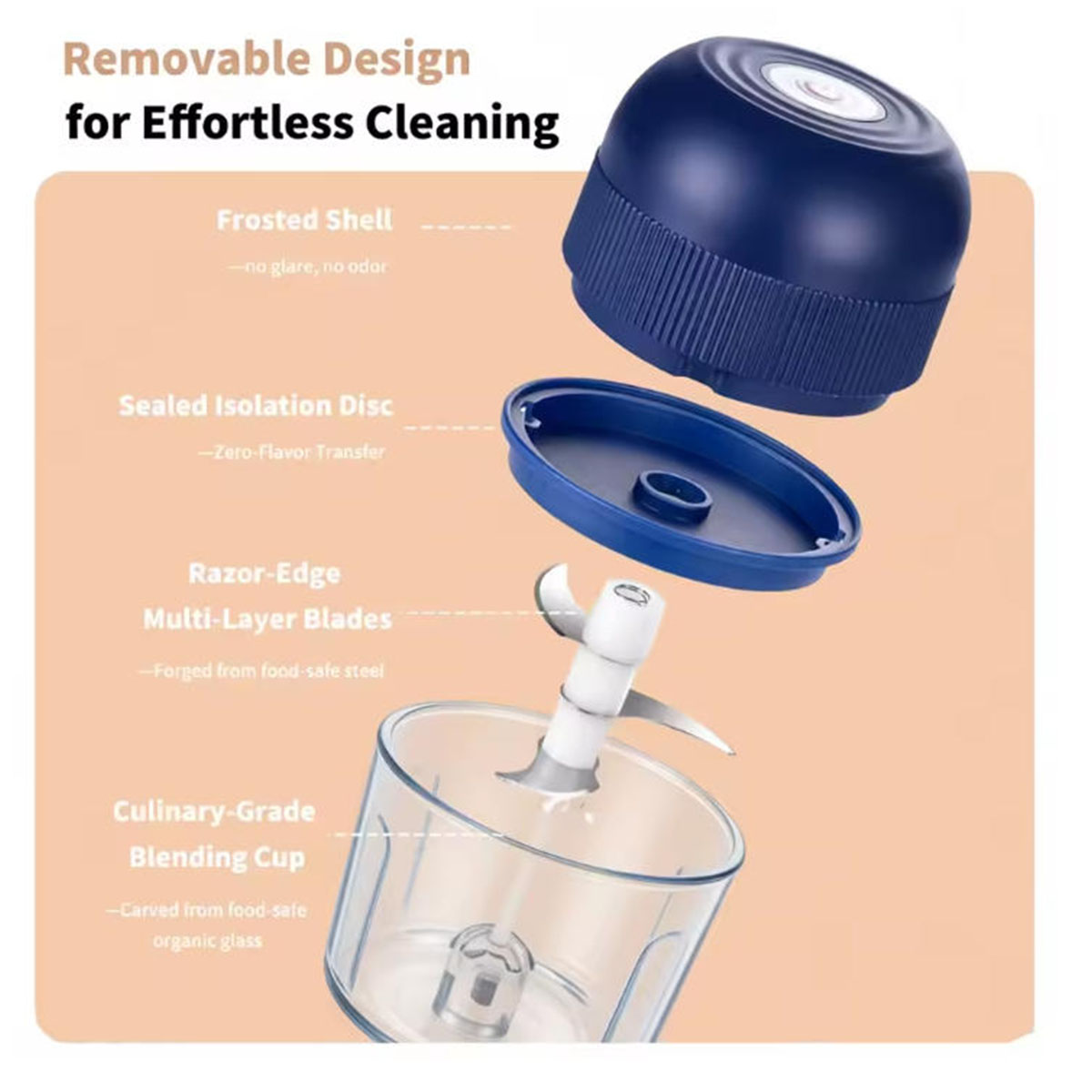 1PC 전기 마늘 다지기 미니 푸드 프로세서 USB 충 - Kitchen Gadgets Electronic 리뷰 및 가격