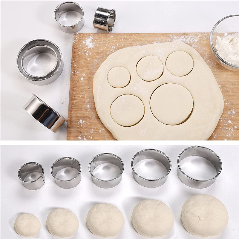 5PCS 라운드 스테인레스 스틸 비스킷 금형 만두 피부 - Kitchen Gadgets And Equipment 리뷰 및 가격