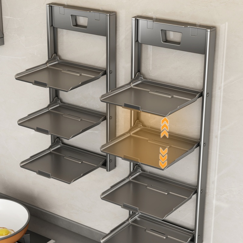 접이식 벽걸이 흡착식 수납 선반 2/3/4단 야채 과일 - Kitchen Gadgets Rack Storage 리뷰 및 가격