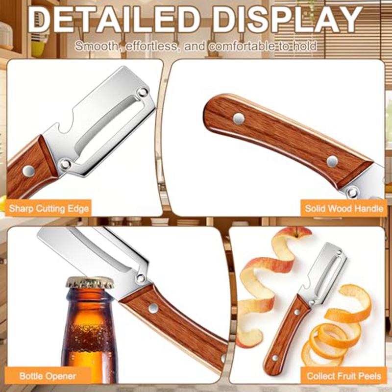 스테인리스 스틸 주방 필러, 나무 손잡이가 있는 야채  - Kitchen Gadgets In 리뷰 및 가격